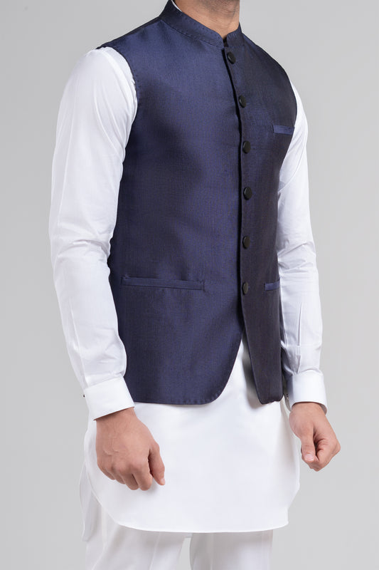 HANDLOOM WAISTCOAT-WCH002405-BLUE