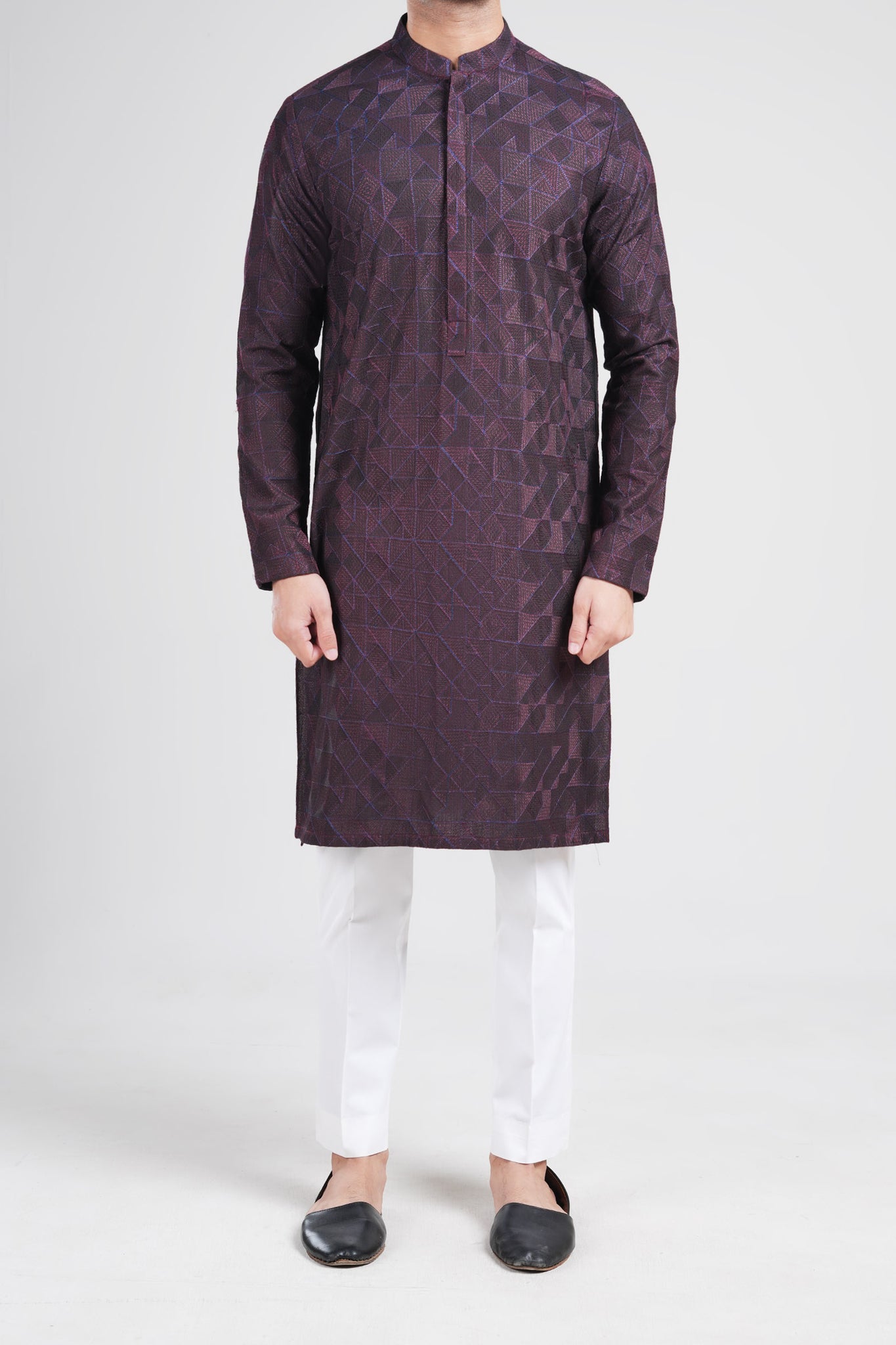 EMBROIDERED KURTA-BMR-1766AR1-BLACK