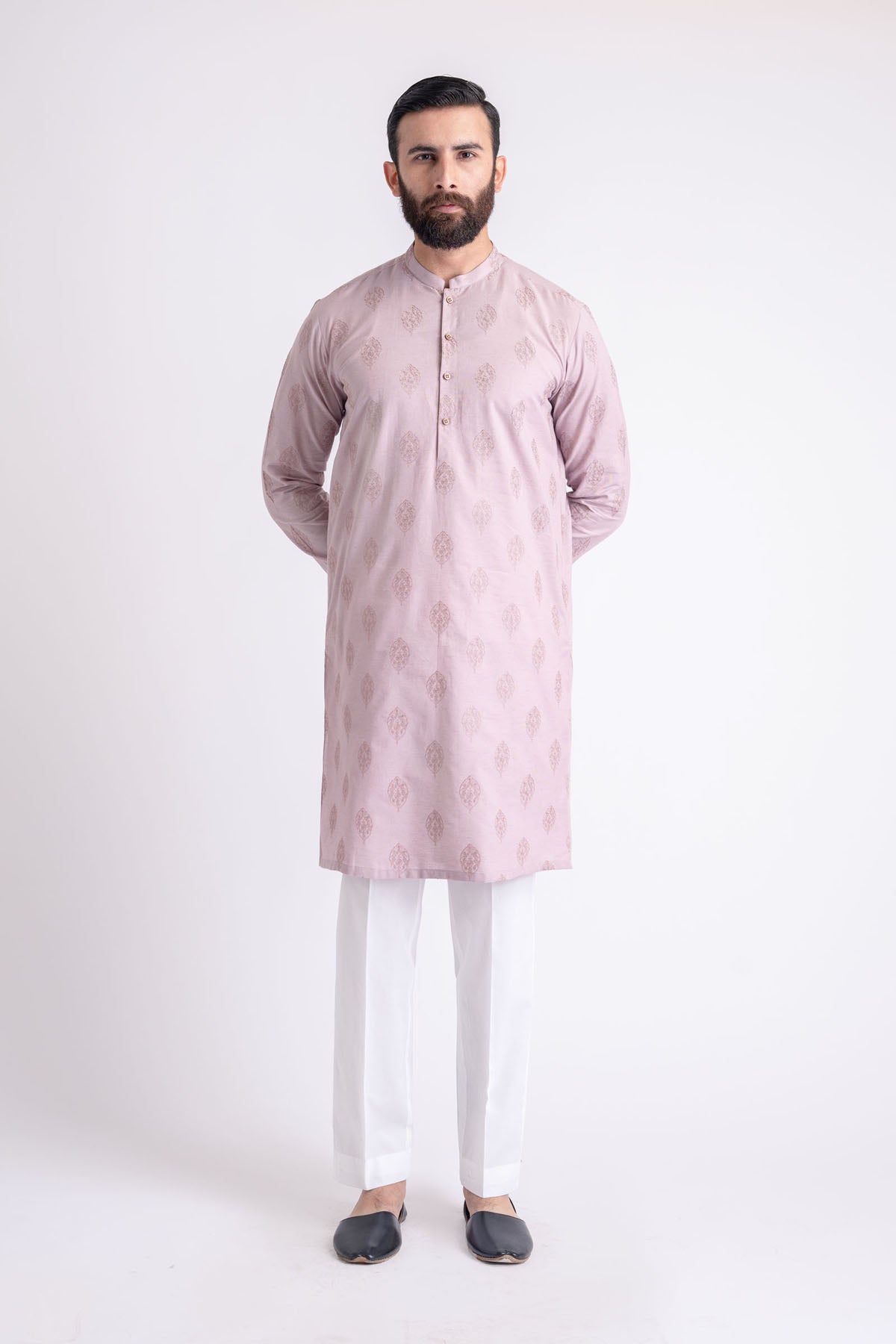 EMBROIDERED-KURTA-PINK - shop at Bareezeman