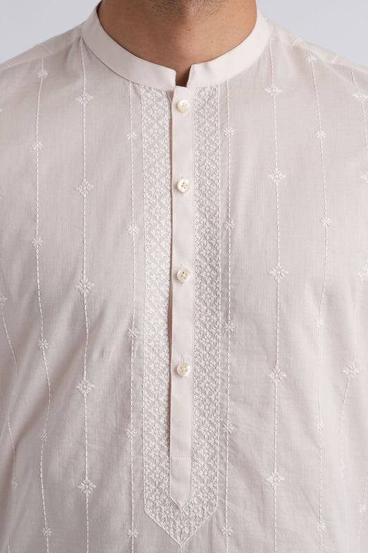 EMBROIDERED-KURTA-PERL-PNK - shop at Bareezeman