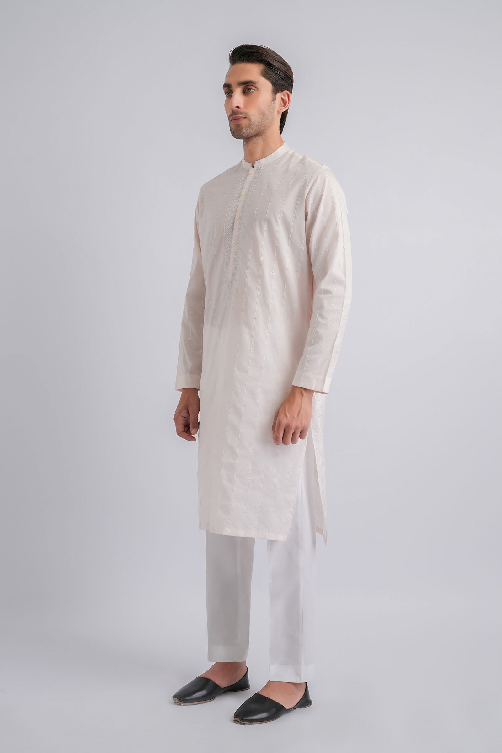 EMBROIDERED-KURTA-PERL-PNK - shop at Bareezeman