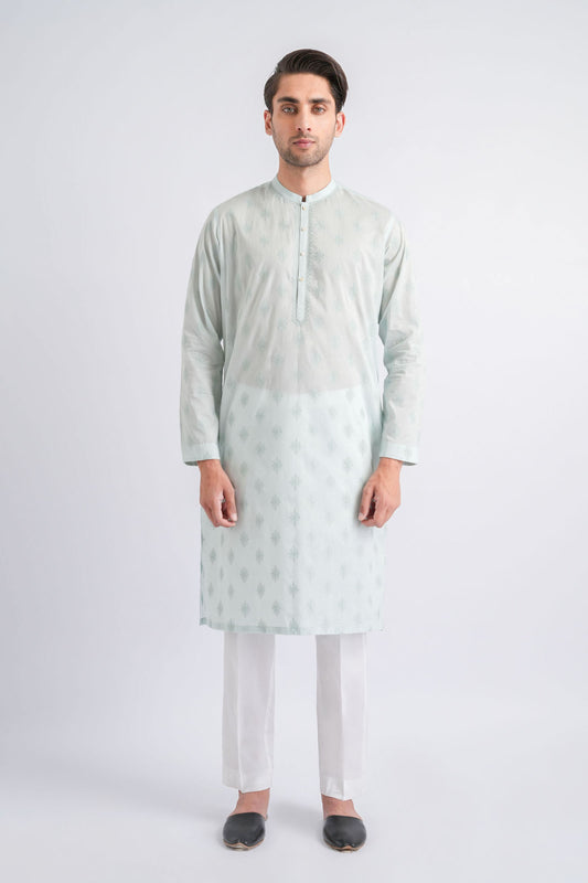 EMBROIDERED-KURTA-MINT-GRN