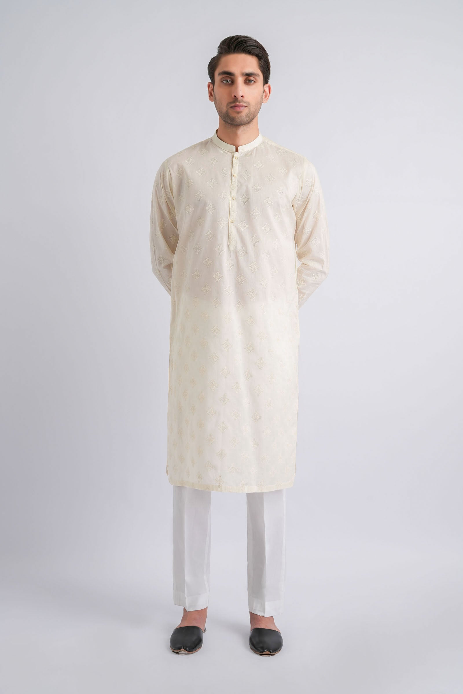EMBROIDERED-KURTA-CREAM