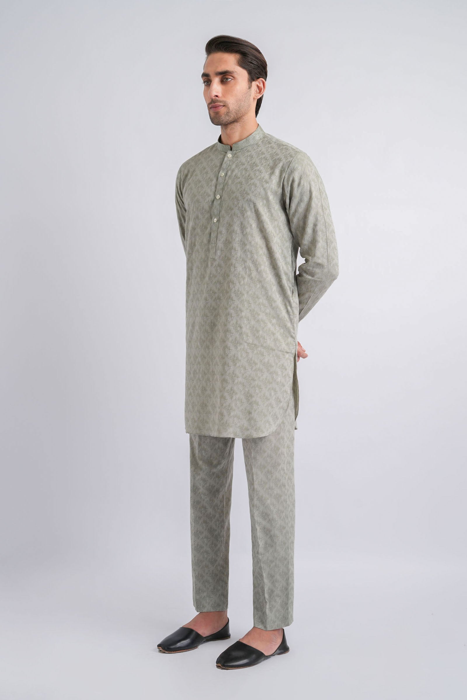 KURTA TROUSER-GREEN - shop at Bareezeman