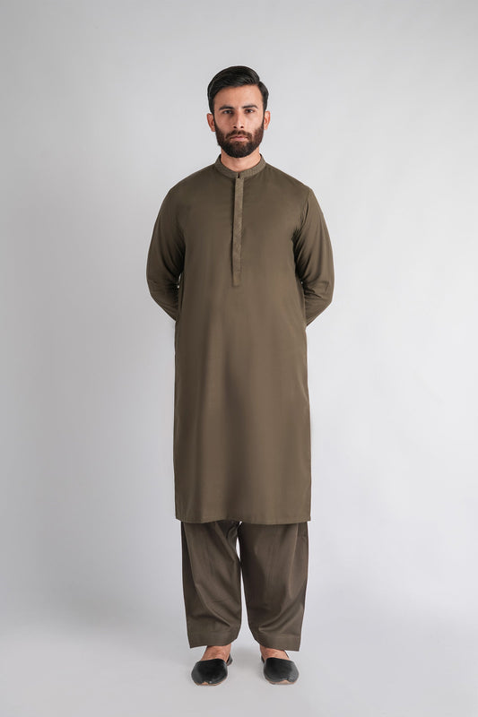 SHALWAR-KAMEEZ-OLIVE