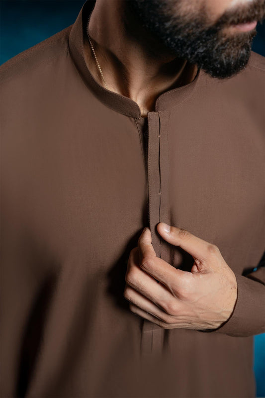 KURTA TROUSER-BROWN READY TO WEAR