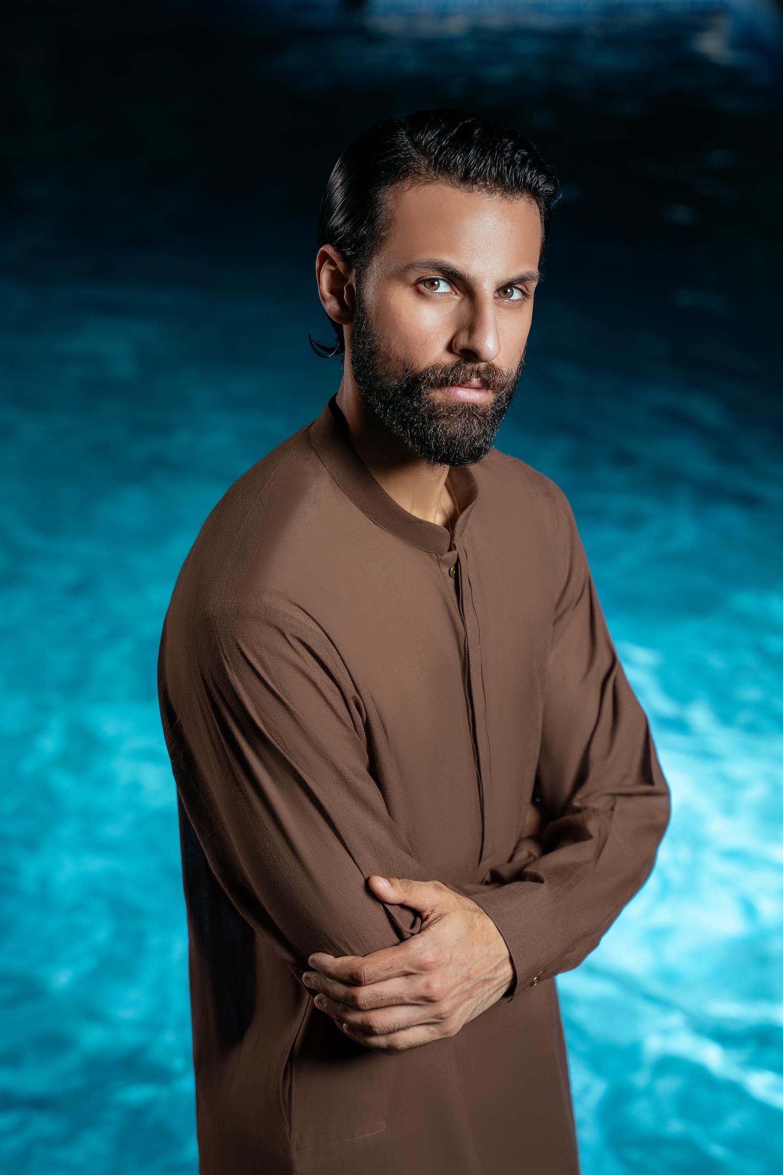 KURTA TROUSER-BROWN - shop at Bareezeman