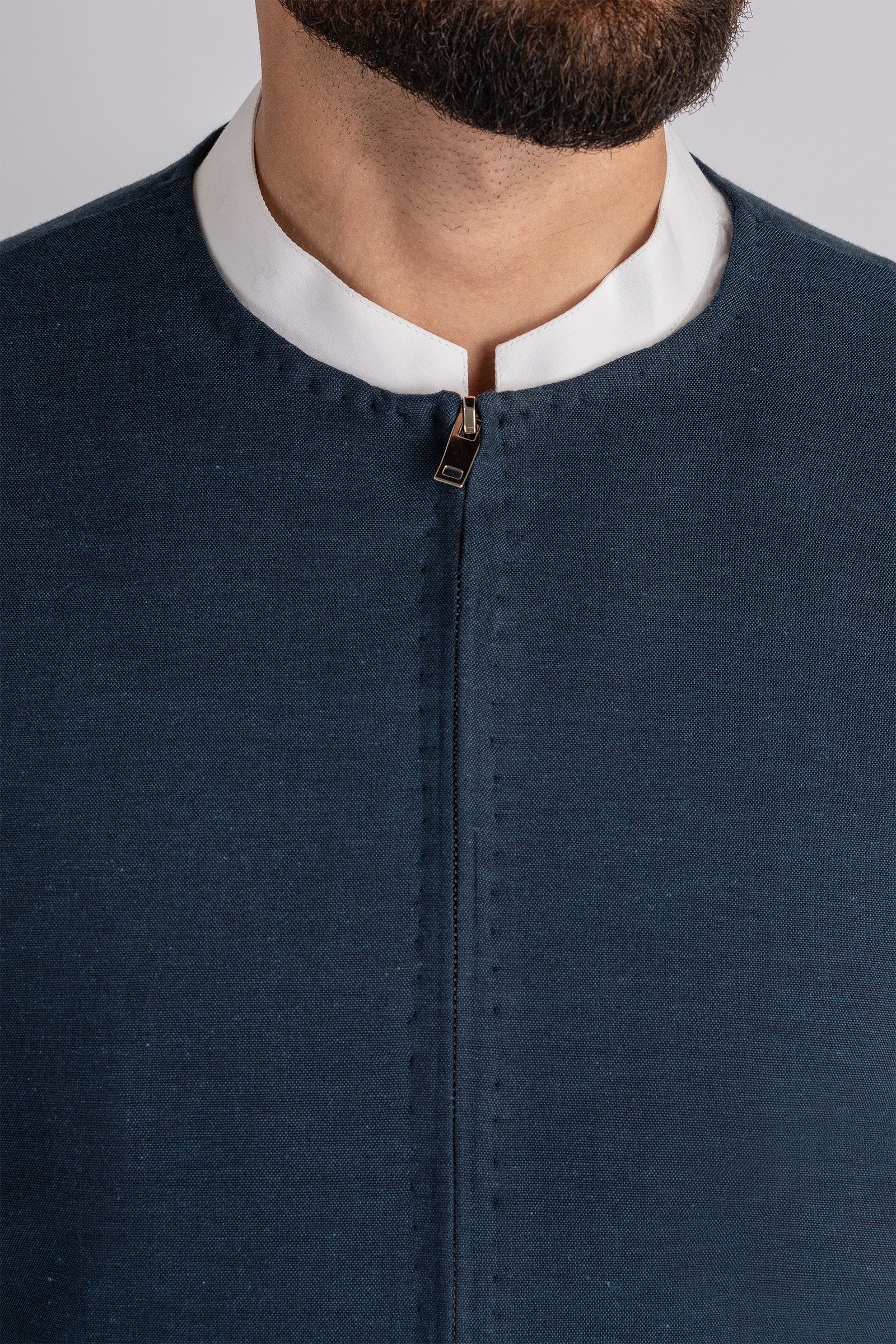HANDLOOMED-WAISTCOAT-BLUE - shop at Bareezeman