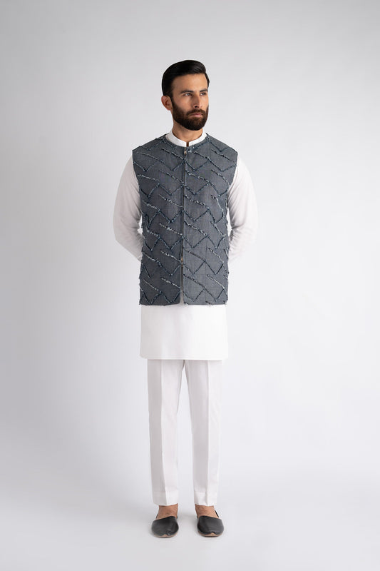 DENIM-WAISTCOAT-GREY - shop at Bareezeman