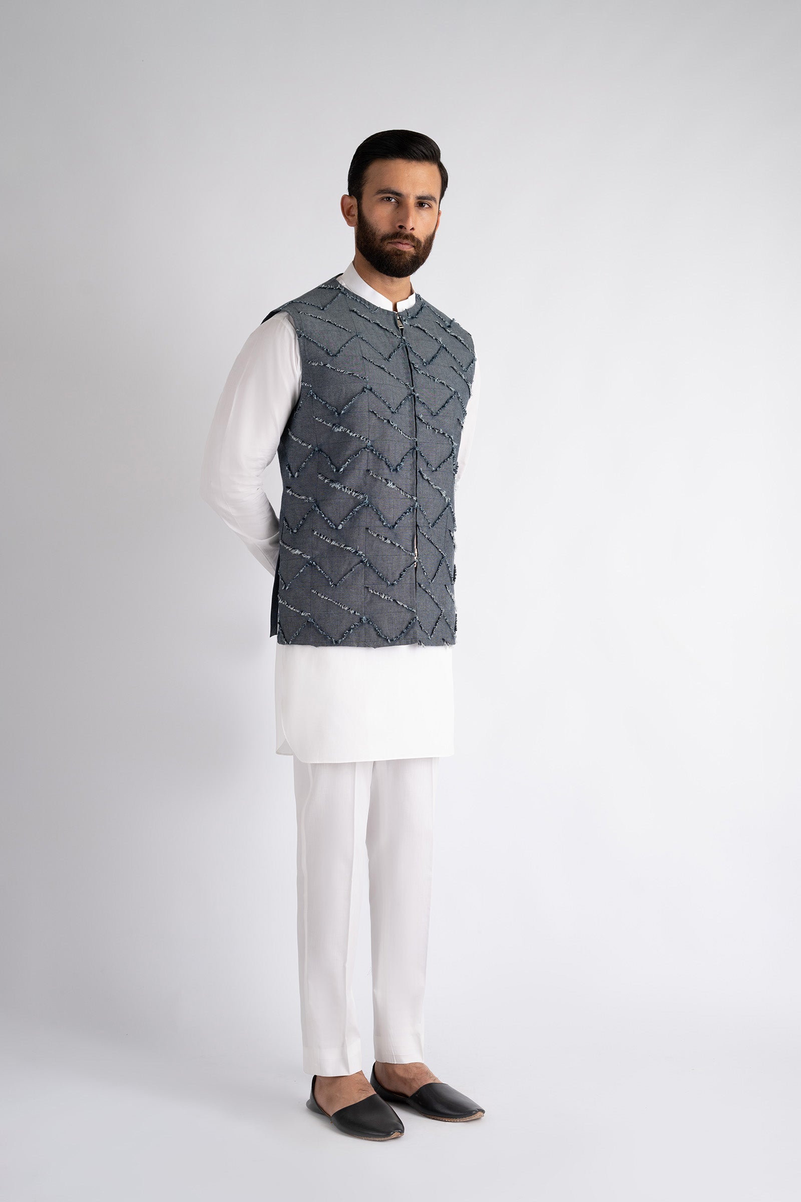 DENIM-WAISTCOAT-GREY - shop at Bareezeman