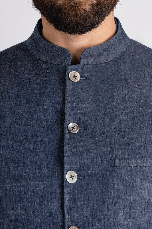 DENIM-WAISTCOAT-BLUE - shop at Bareezeman