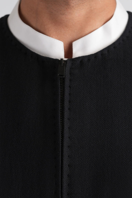 HANDLOOMED-WAISTCOAT-BLACK - shop at Bareezeman