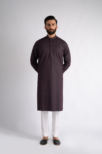 EMBROIDERED-KURTA-D-GREY - shop at Bareezeman