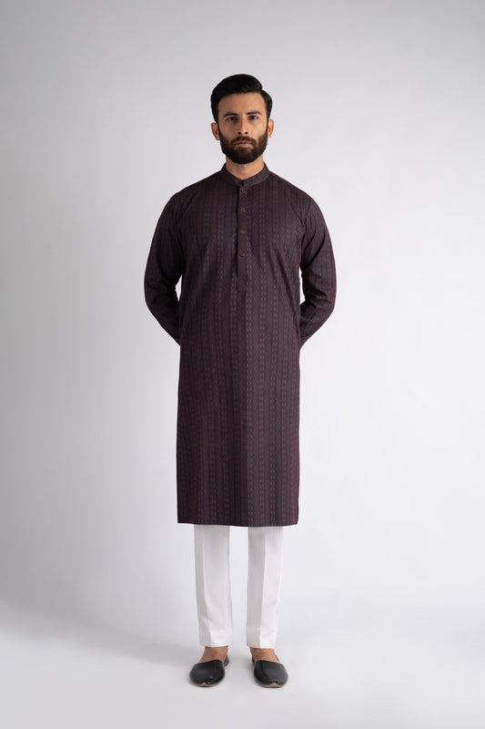EMBROIDERED-KURTA-D-GREY - shop at Bareezeman