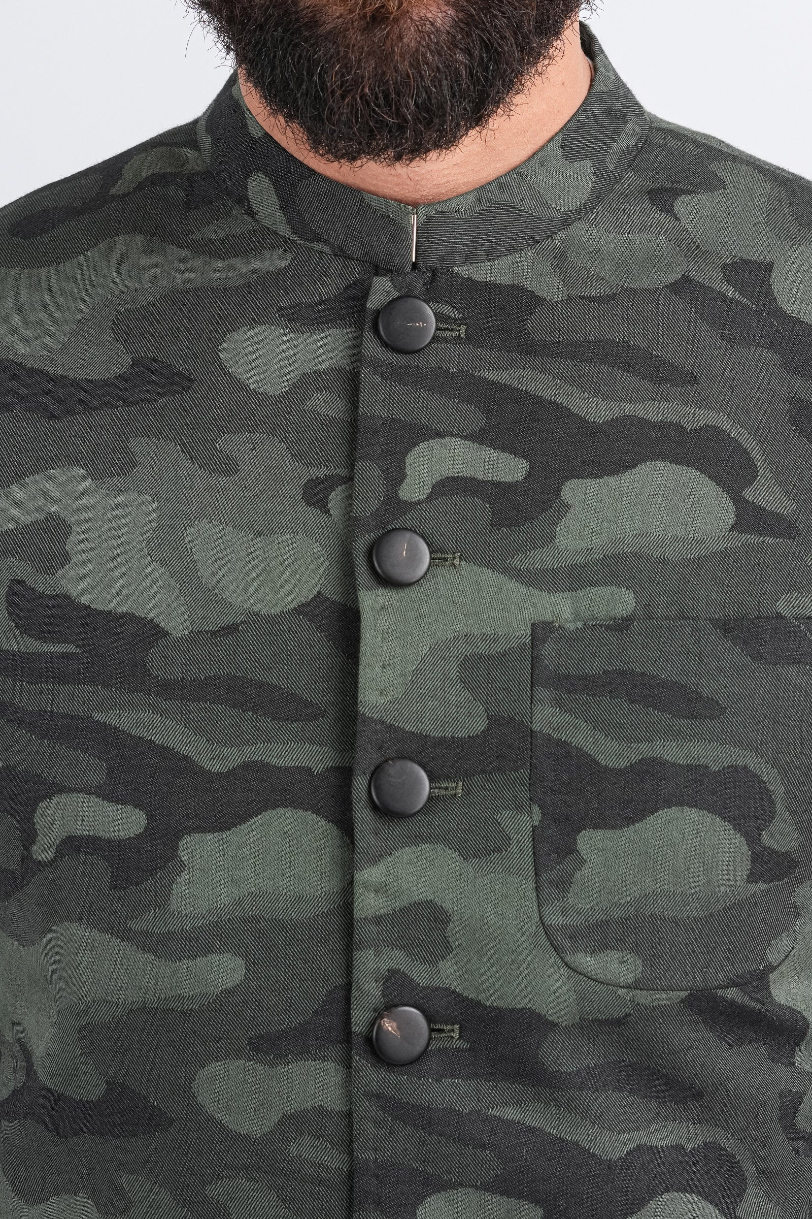 JACQUARD-WAISTCOAT-GREEN - shop at Bareezeman