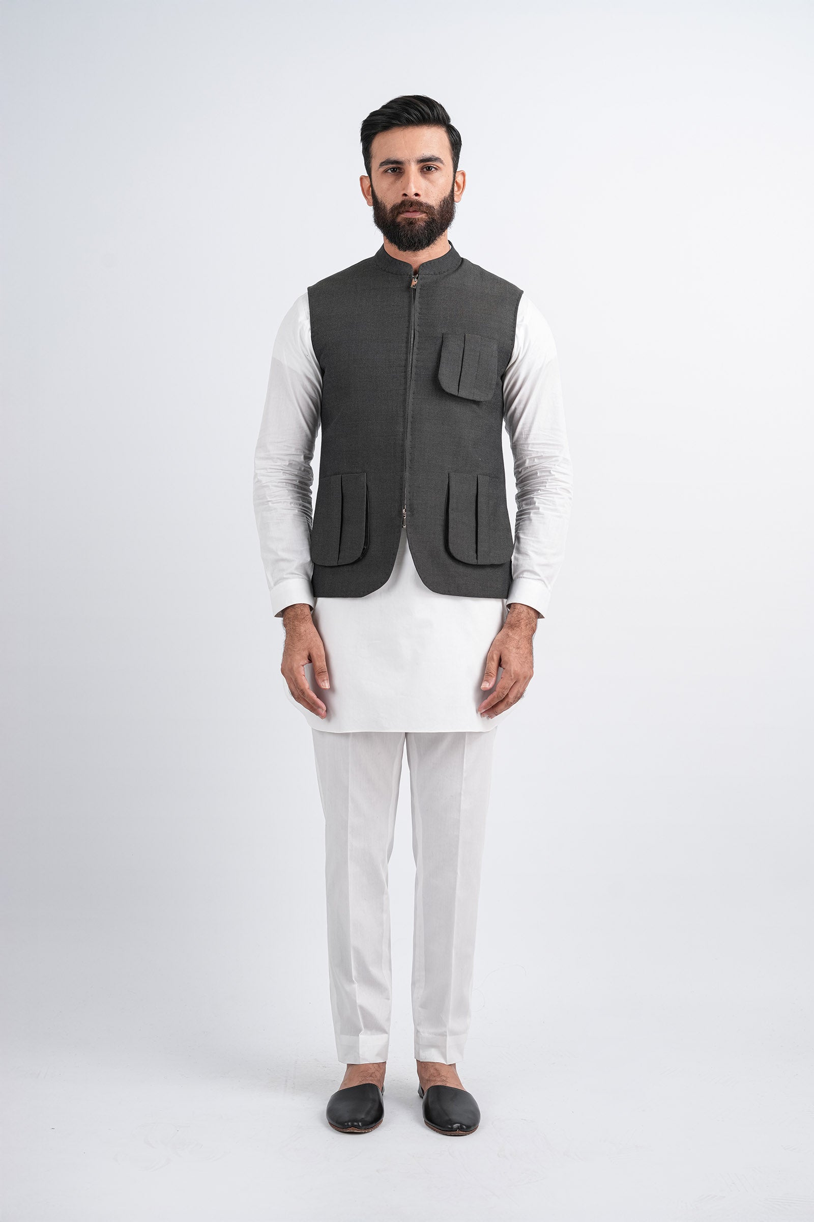 HANDLOOMED-WAISTCOAT-GREEN - shop at Bareezeman