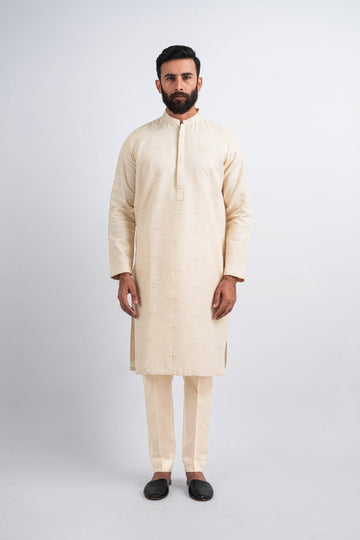 KURTA-TROUSER-O-WHITE - shop at Bareezeman