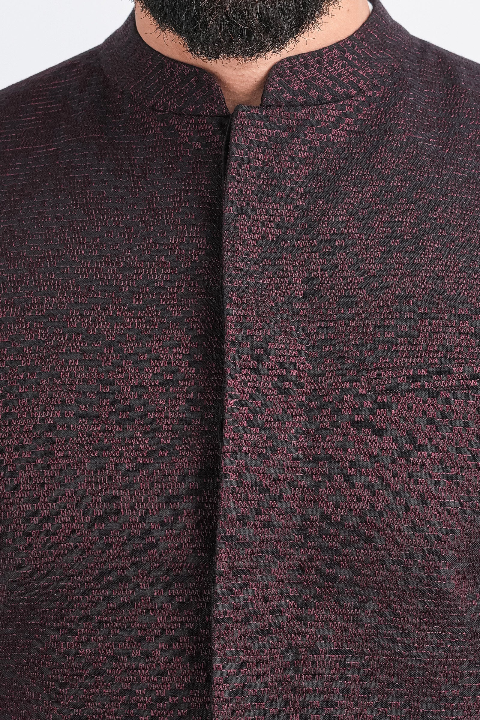 EMBROIDERED-WAISTCOAT-BLCK-MRN - shop at Bareezeman