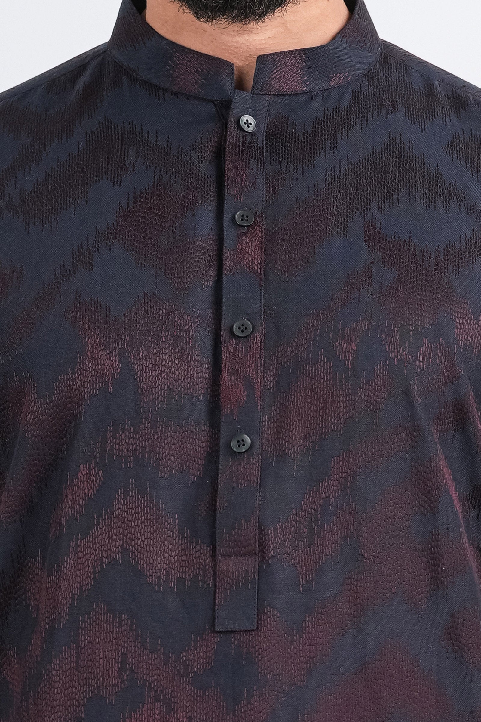 EMBROIDERED-KURTA-NAVY-BLU - shop at Bareezeman