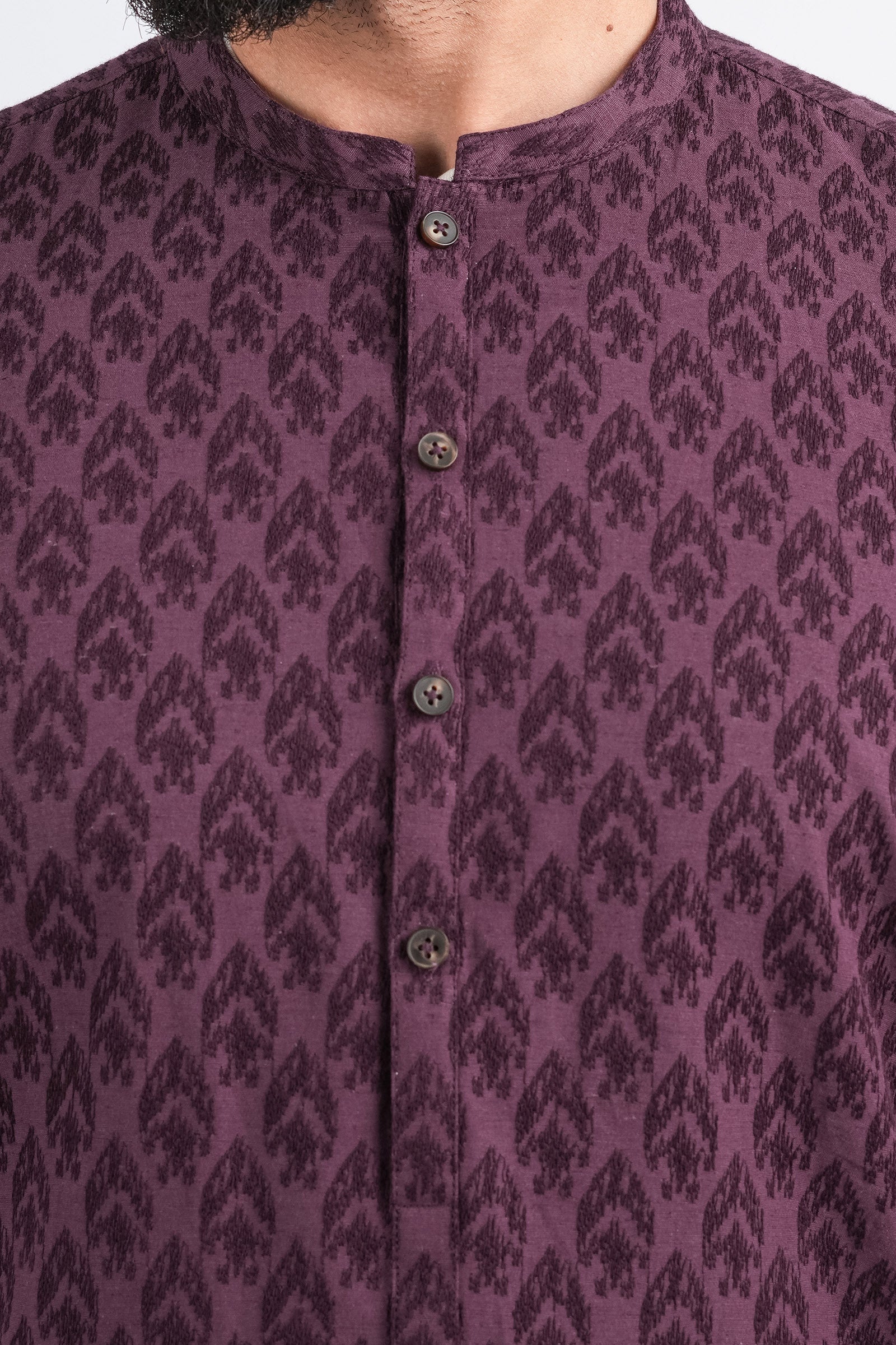 EMBROIDERED-KURTA-MAROON - shop at Bareezeman