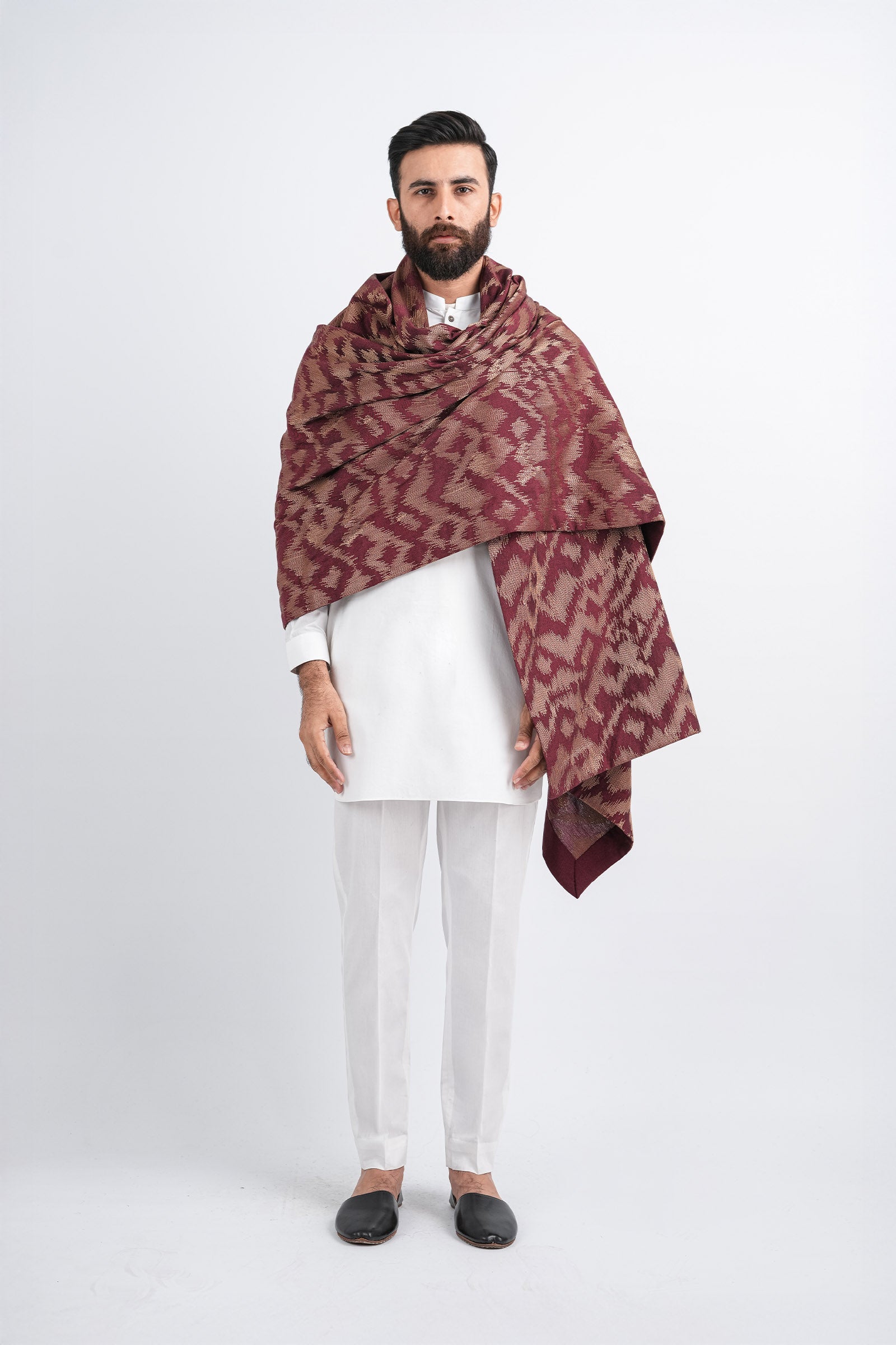 EMBROIDERED-SHAWL-MAROON