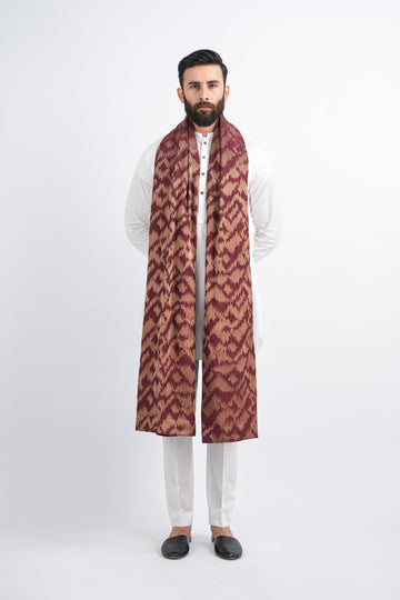 EMBROIDERED-SHAWL-MAROON - shop at Bareezeman