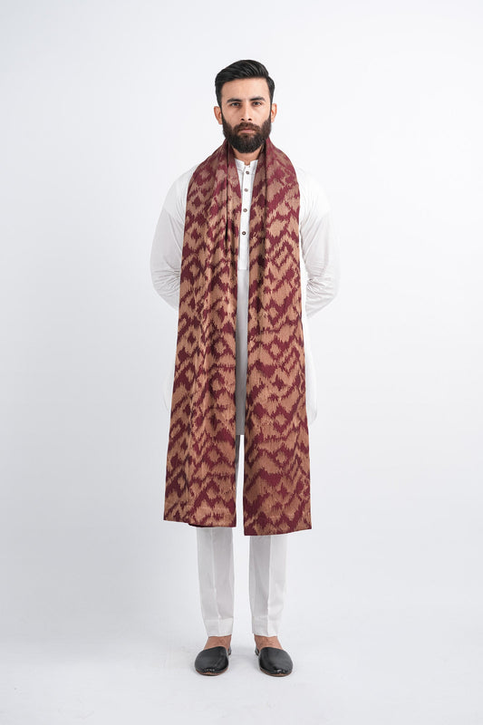 EMBROIDERED-SHAWL-MAROON - shop at Bareezeman