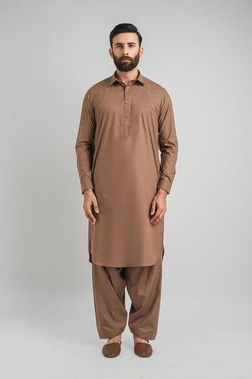 SHALWAR-KAMEEZ-BROWN SHALWAR KAMEEZ