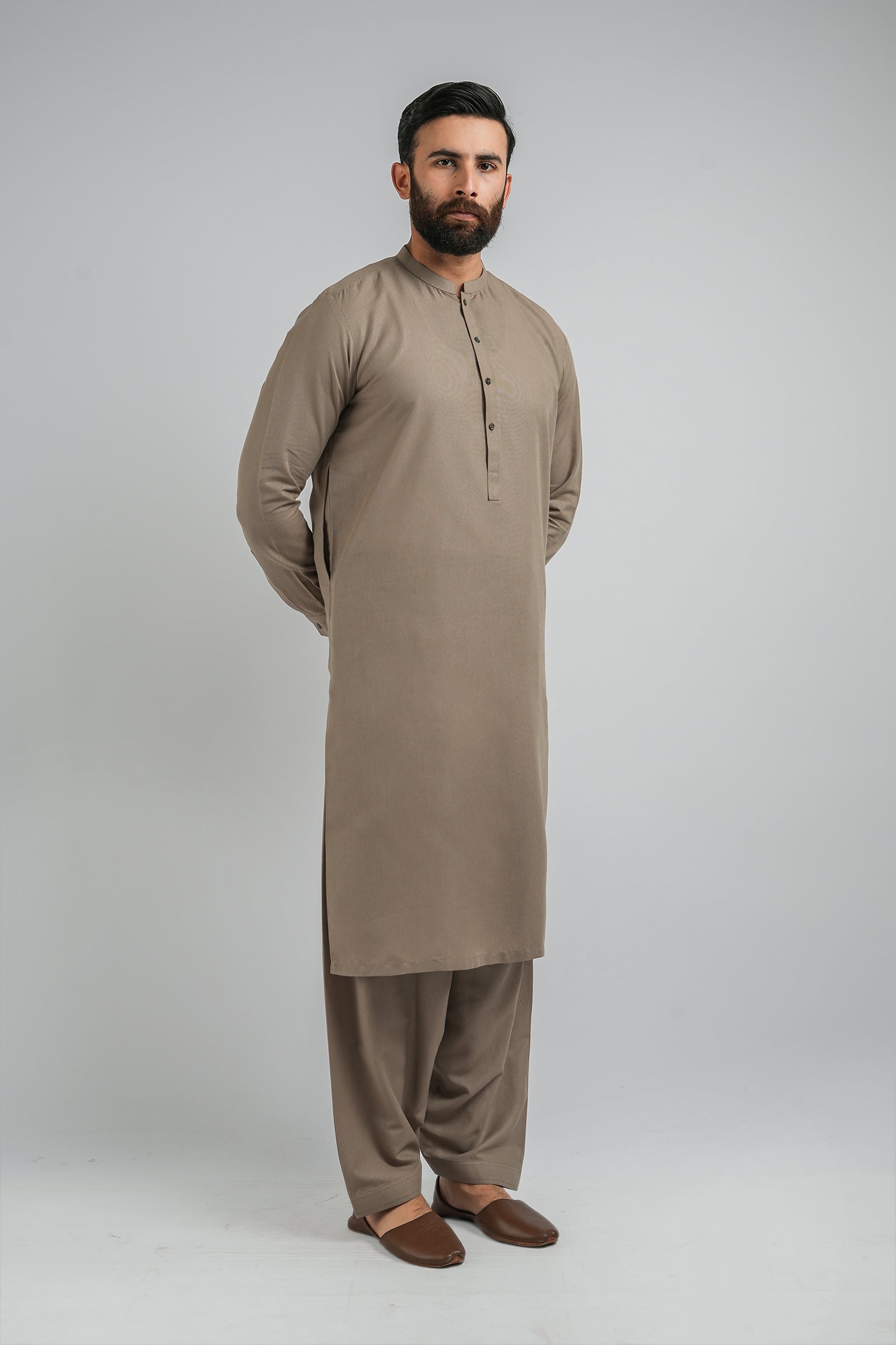 SHALWAR-KAMEEZ-BEIGE SHALWAR KAMEEZ