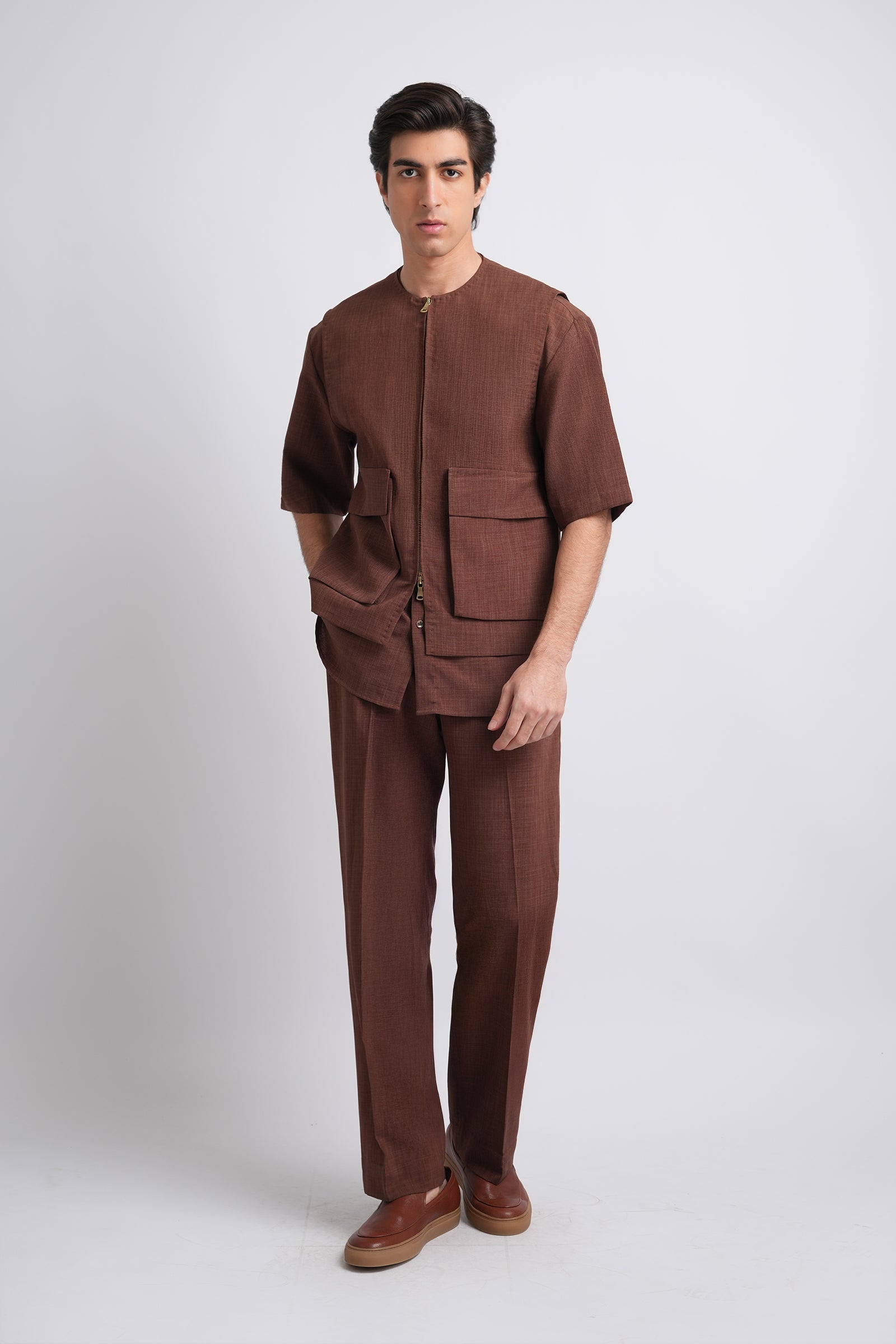 CO-ORD-SET-BROWN - shop at Bareezeman