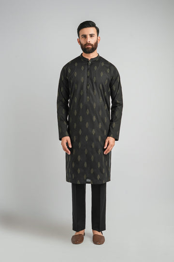 EMBROIDERED-KURTA-TROUSER-BLACK KURTA TROUSER