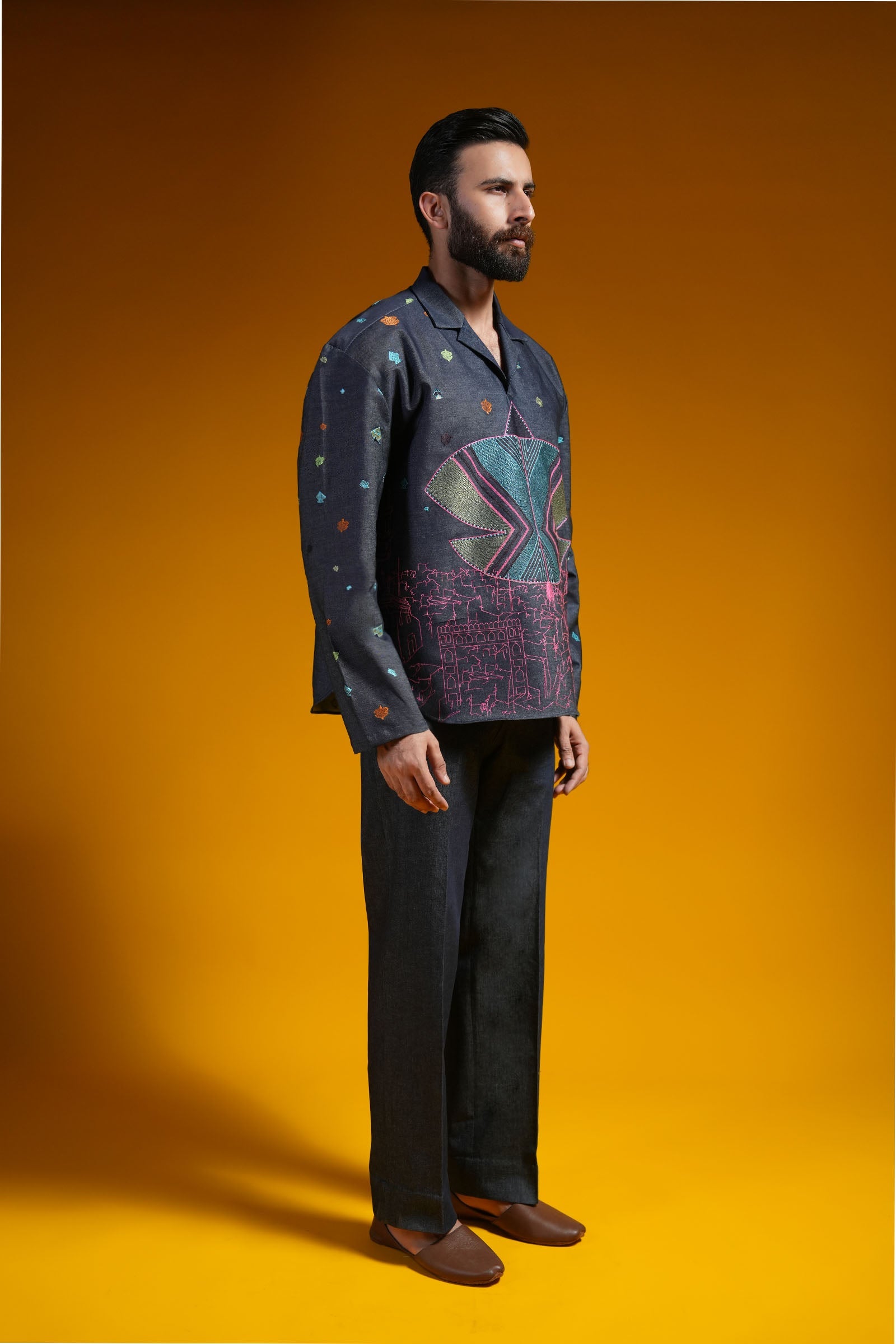 BASANT-CO-ORD-SET-NAVY-BLUE - shop at Bareezeman