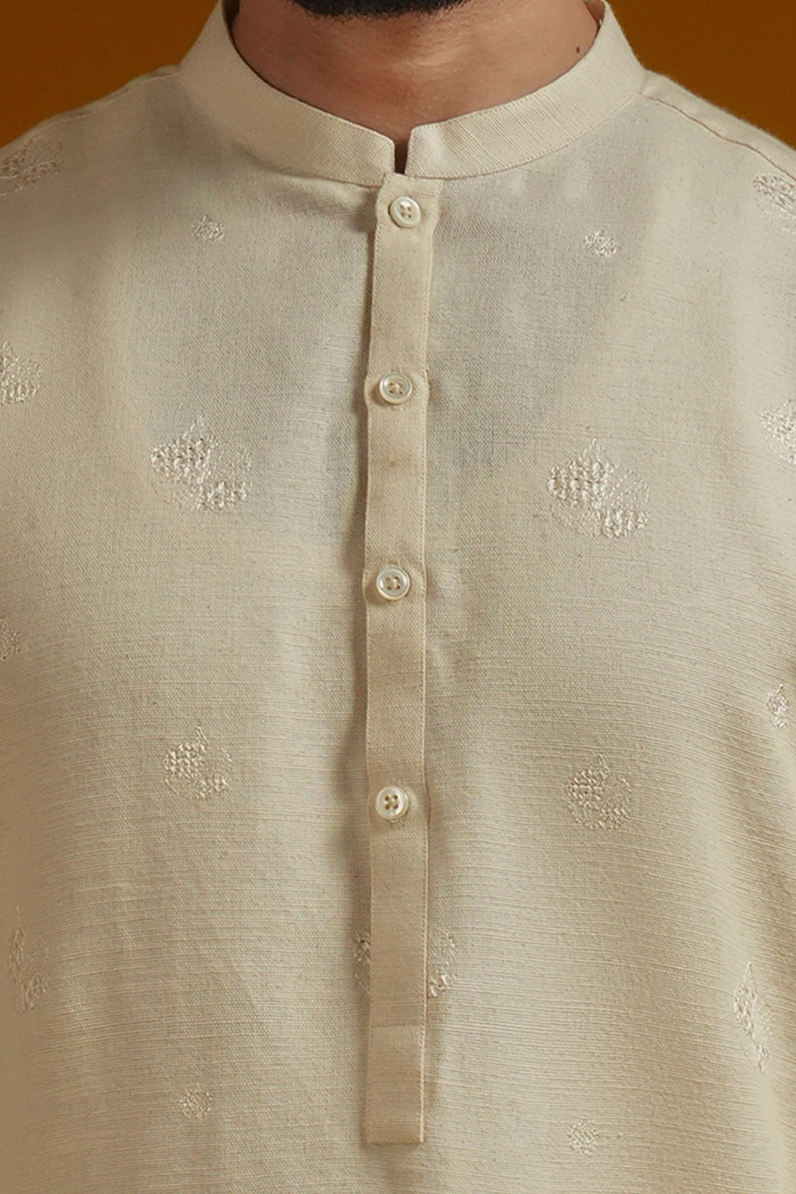 BASANT-KURTA-TROUSER-OFF-WHITE - shop at Bareezeman