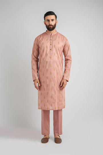 EMBROIDERED-KURTA-TROUSER-PINK KURTA TROUSER