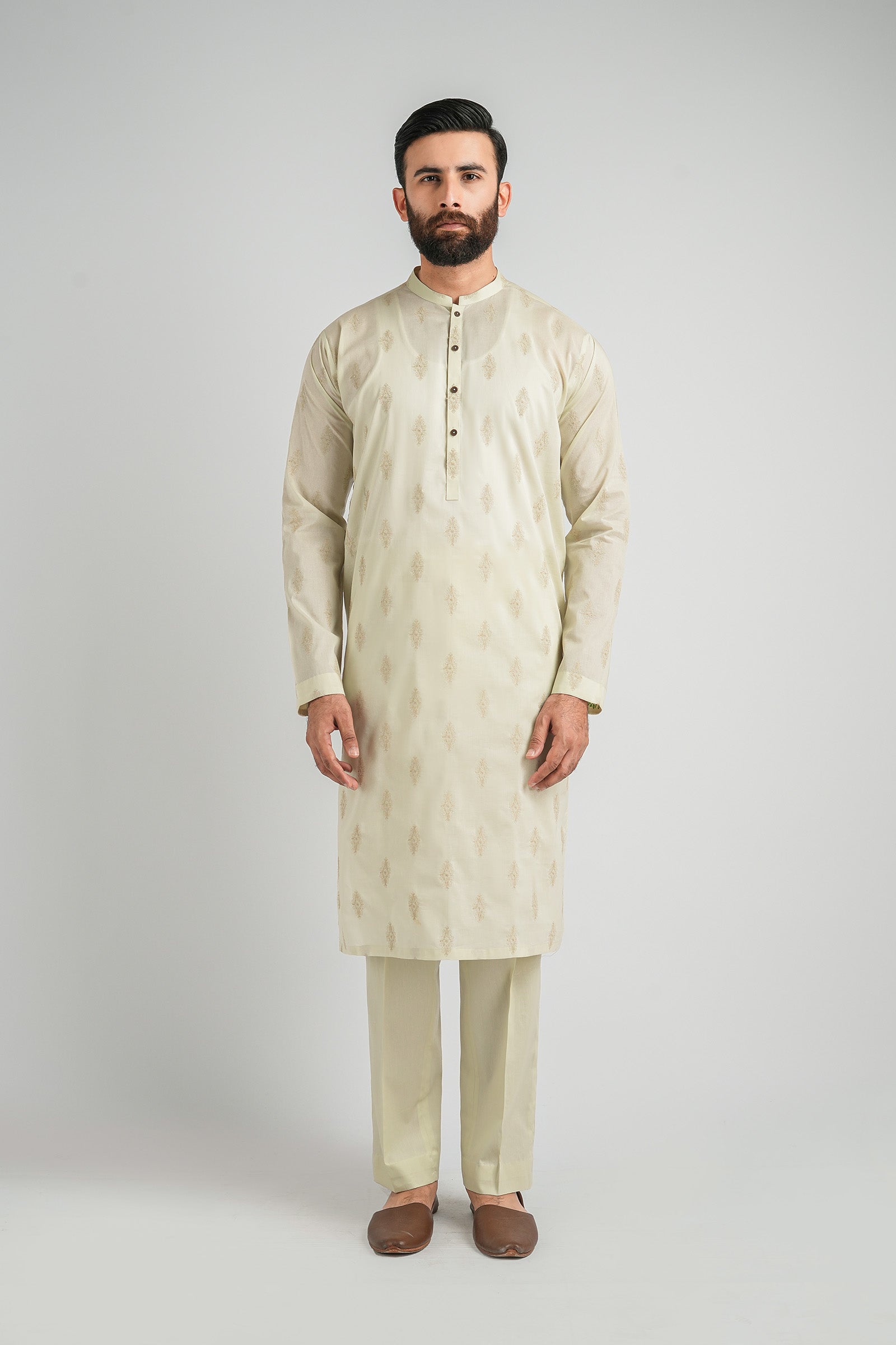 EMBROIDERED-KURTA-TROUSER-IVORY KURTA TROUSER