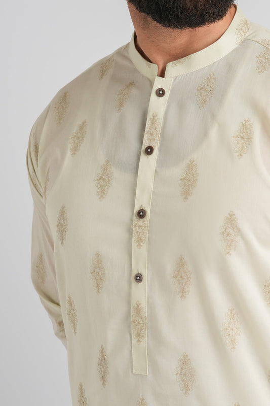 EMBROIDERED-KURTA-TROUSER-IVORY KURTA TROUSER