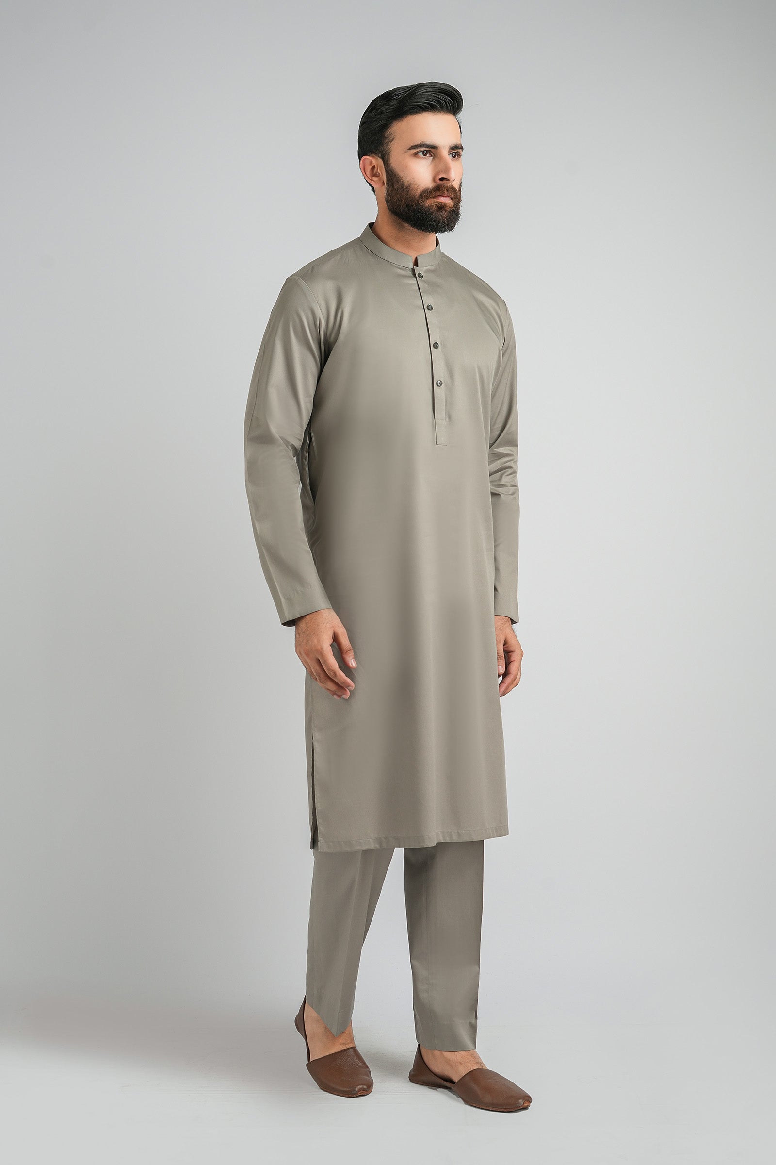 LONG-KURTA-TROUSER-GREY KURTA TROUSER