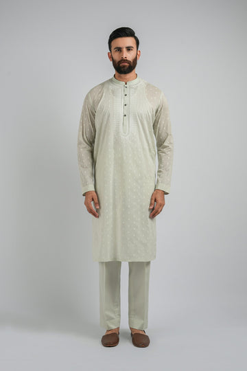 EMBROIDERED-KURTA-TROUSER-MINT KURTA TROUSER