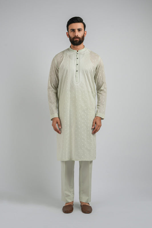 EMBROIDERED-KURTA-TROUSER-MINT KURTA TROUSER