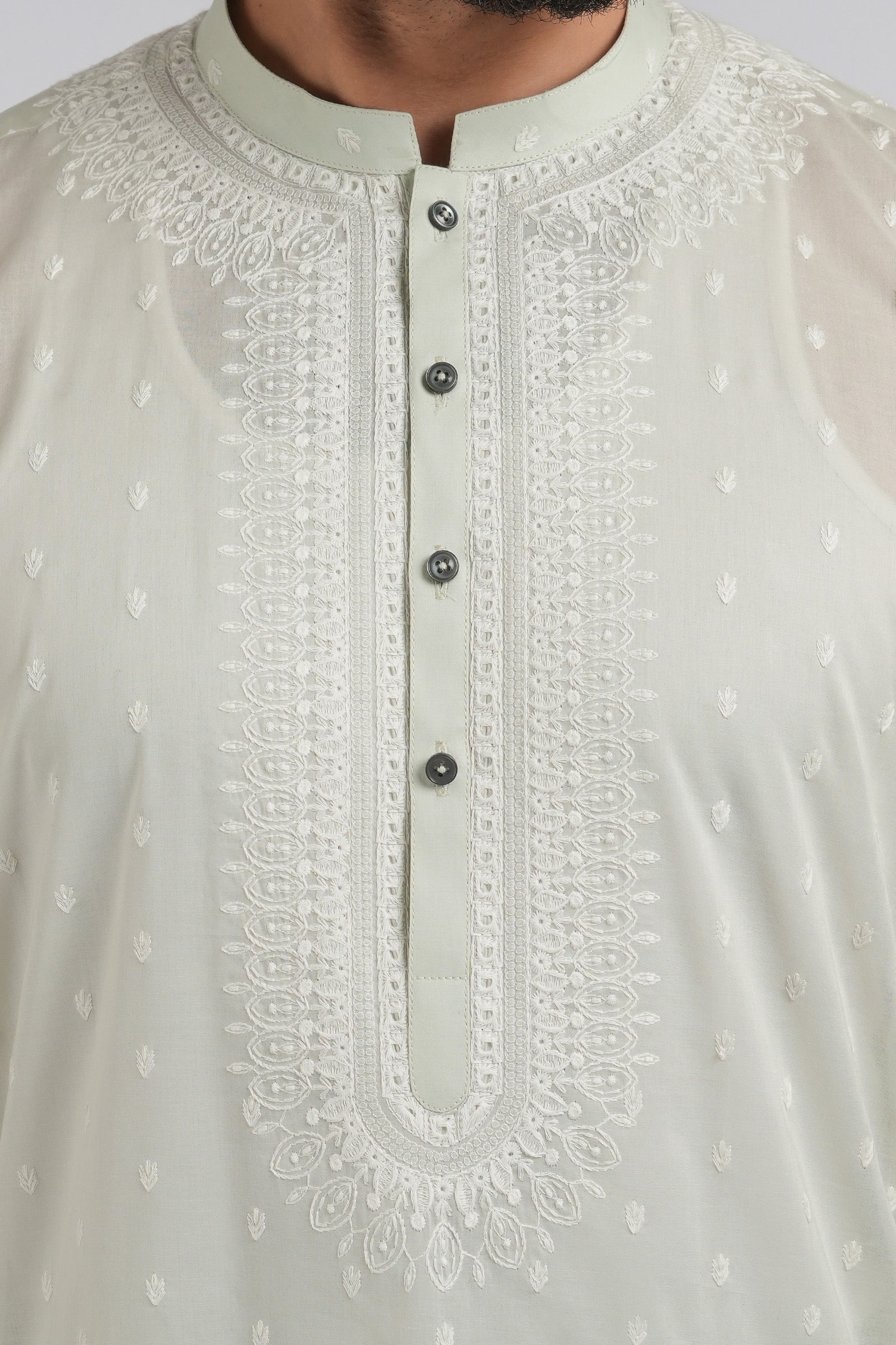 EMBROIDERED-KURTA-TROUSER-MINT - shop at Bareezeman