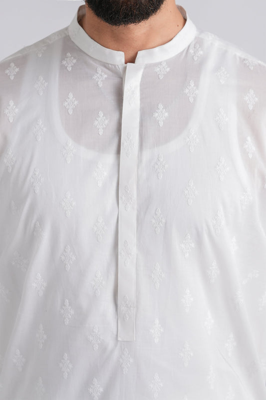 EMBROIDERED-KURTA-WHITE