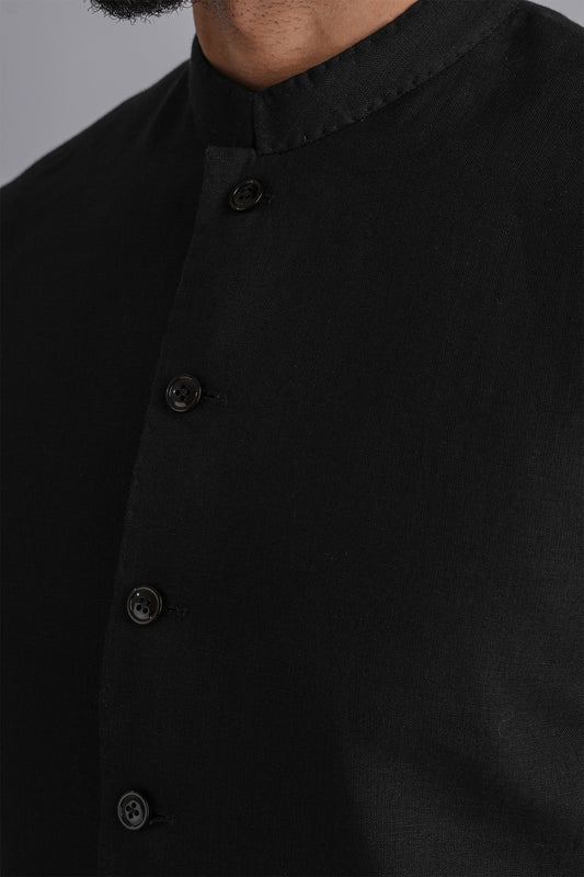 Intl-Irish-Linen-Waistcoat-Black