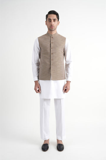 INT-Handloom Waistcoat Brown
