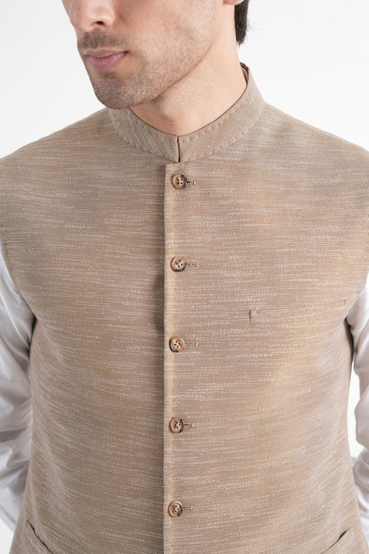 INT-Handloom Waistcoat Brown