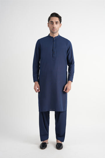 INT-Lawn Karandi  Shalwar Kameez Blue