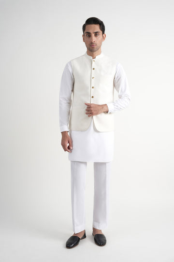 INT-Pashmina Waistcoat Off White