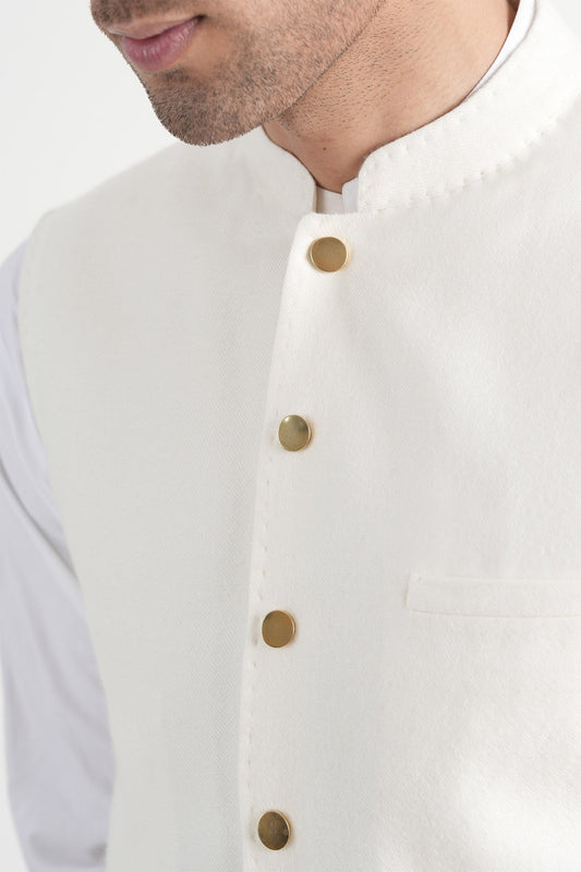 INT-Pashmina Waistcoat Off White