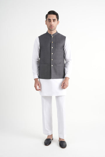 INT-Pashmina Waistcoat Grey