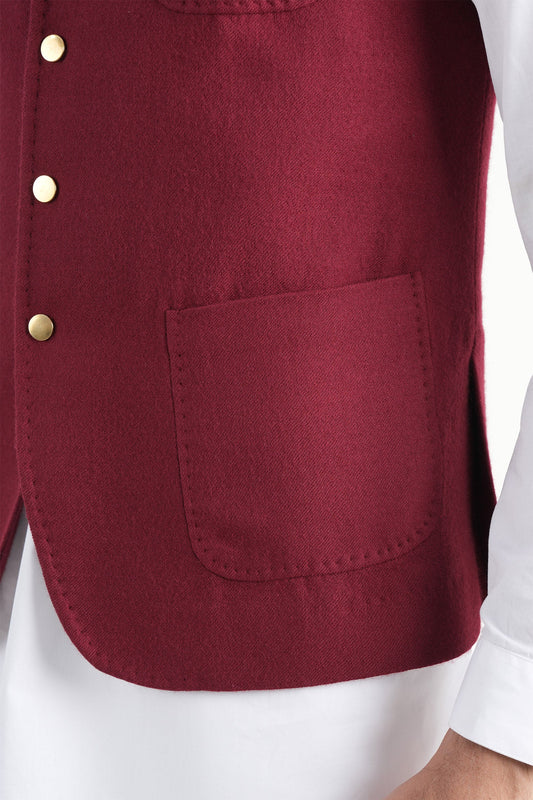 INT-Pashmina Waistcoat Maroon