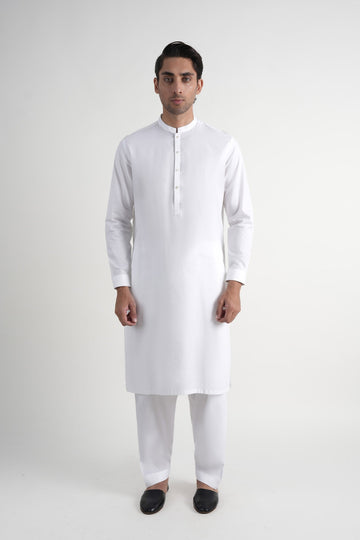 INT-Crepe Cotton Shalwar Kameez White